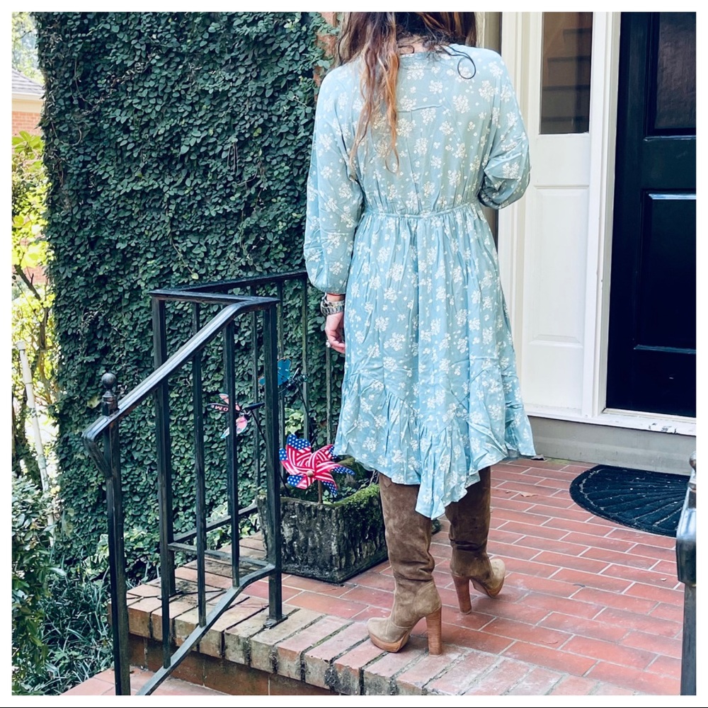Floral Print Boho Ruffle Hem dress - Picture 5 of 5